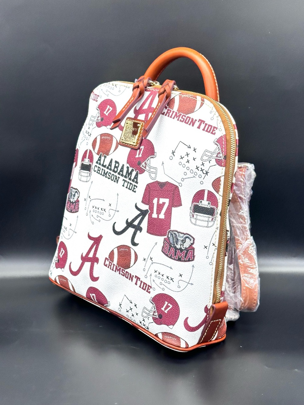 Dooney & Bourke Alabama Crimson Tide Zip Pod Backpack Purse Top Handle MSRP $328